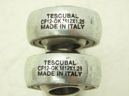 Tescubal 78-8057-5747-9 Cylinder Rod End Swivel 12-1.25mm RH Threads ID Lot of 2