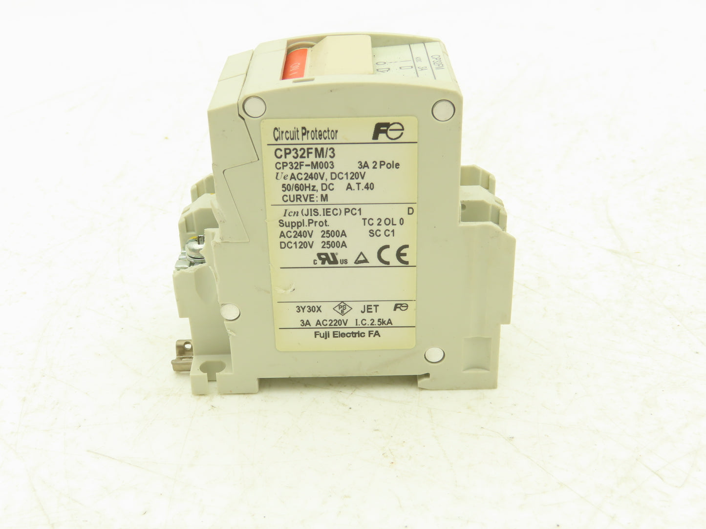 Fuji CP32FM/3 2-Pole Circuit Protector 3A M Curve 250VAC/125VDC Lot of 9
