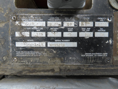 Crown 40GPW-4-14 Electric Pallet Jack 24V Walkie Walk Behind 4000LB 9636.5h