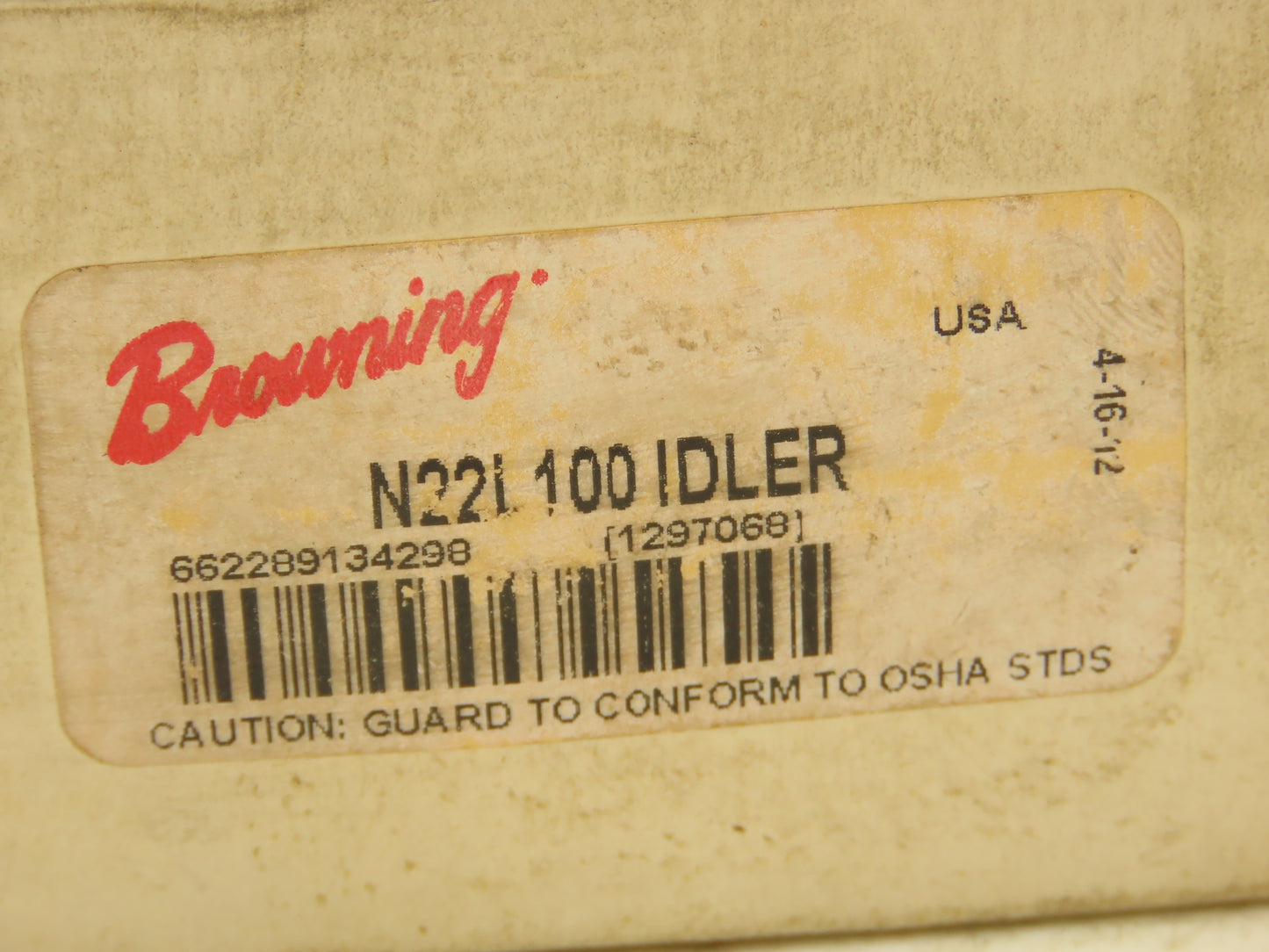 Browning N22L100IDLER Idler Timing Belt Pulley 1" Bore X 2.6" OD 22Tooth