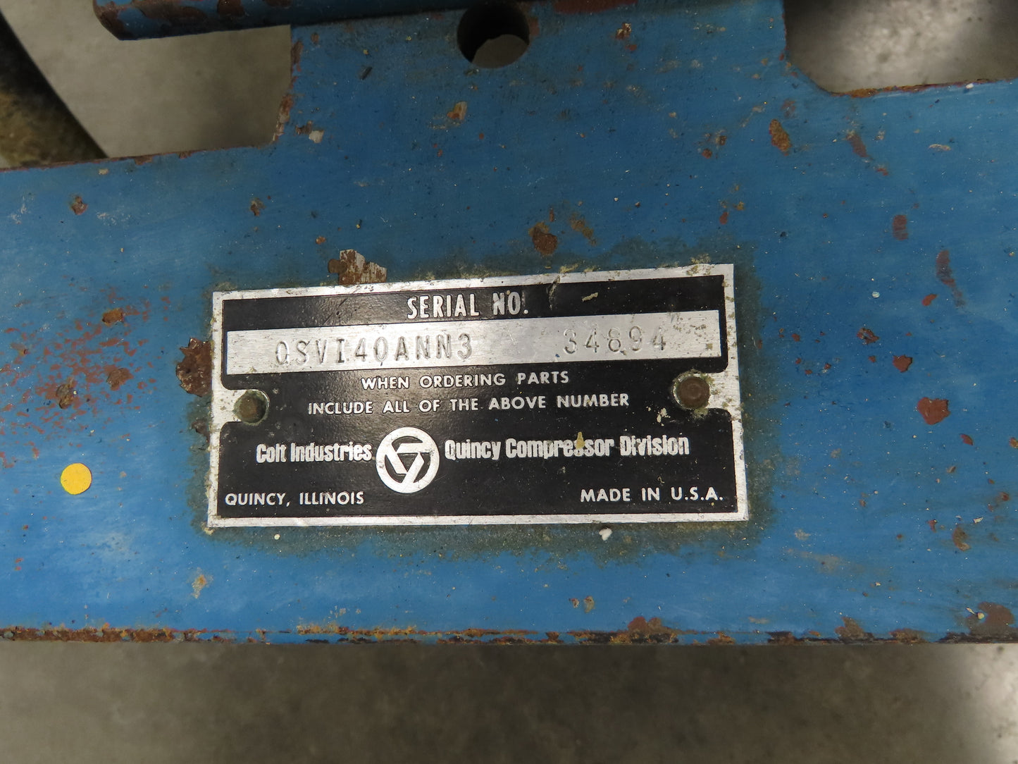 Quincy QSVI40ANN3 Rotary Screw Vacuum Pump 230/460V 40Hp Air Compressor 6456h