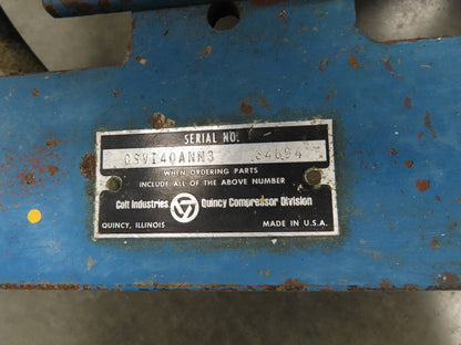 Quincy QSVI40ANN3 Rotary Screw Vacuum Pump 230/460V 40Hp Air Compressor 6456h
