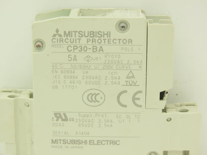 Mitsubishi Electric CP30-BA 5A Circuit Protector 1 Pole M Curve Lot of 20