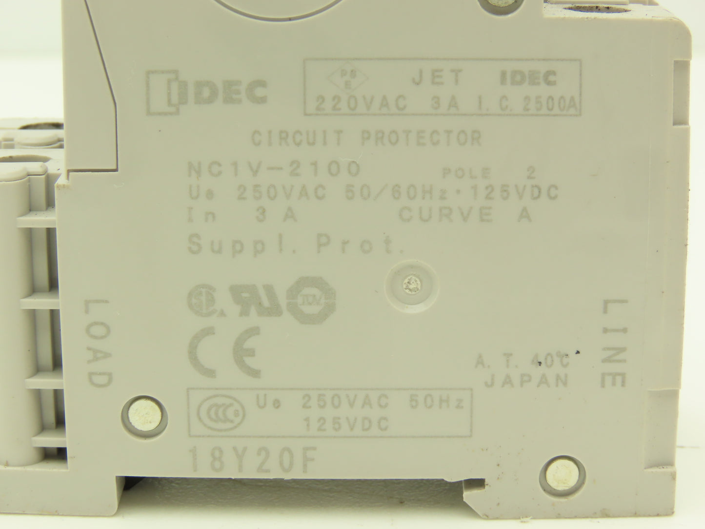 IDEC NC1V-2100 3A Circuit Protector 2 Pole A Curve 250VAC/125VDC Lot of 11