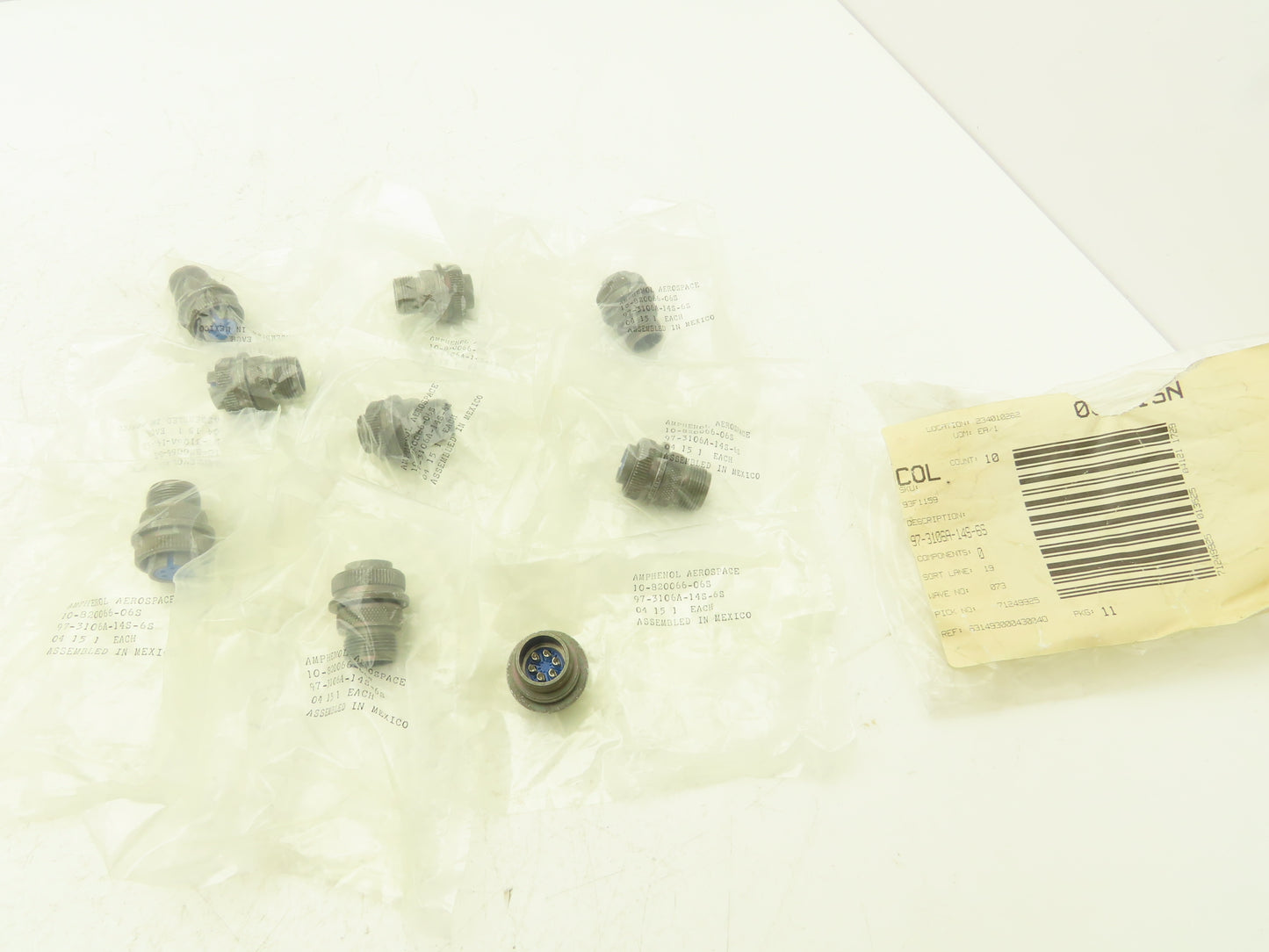 Amphenol 97-3106A-14S-6S Circular Connector Socket Female MIL Spec Lot of 9