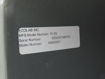 Ecolab FI-25 Portable Foam Spray Unit Cart 20 Gallon FloJet Diaphragm Air Pump