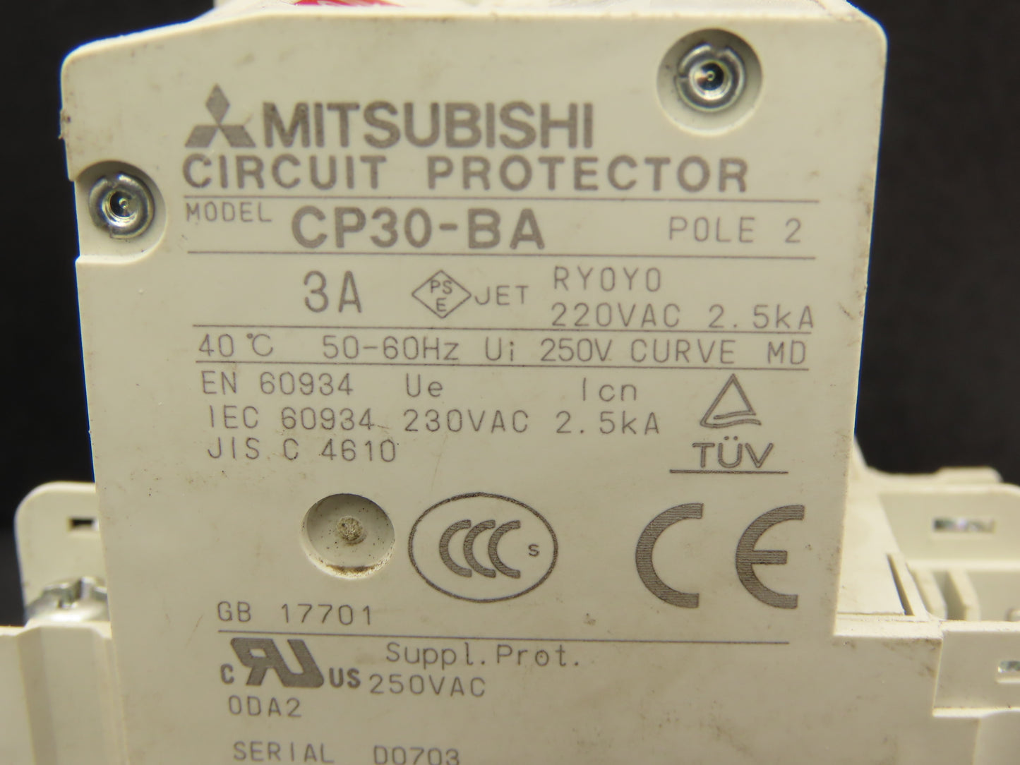 Mitsubishi CP30-BA  3A Amp Circuit Breaker Protector 2-Pole 250VAC  Lot of 15