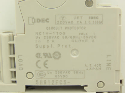 IDEC NC1V-1100 2 Amp Circuit Protector 1 Pole A Curve 250VAC/65VDC Lot of 13