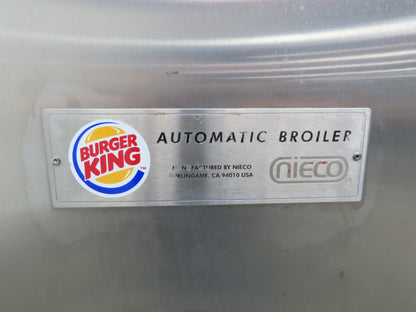 Nieco 922 Burger King Automatic Broiler Gas Kitchen Return Flow Hatco Glo Ray
