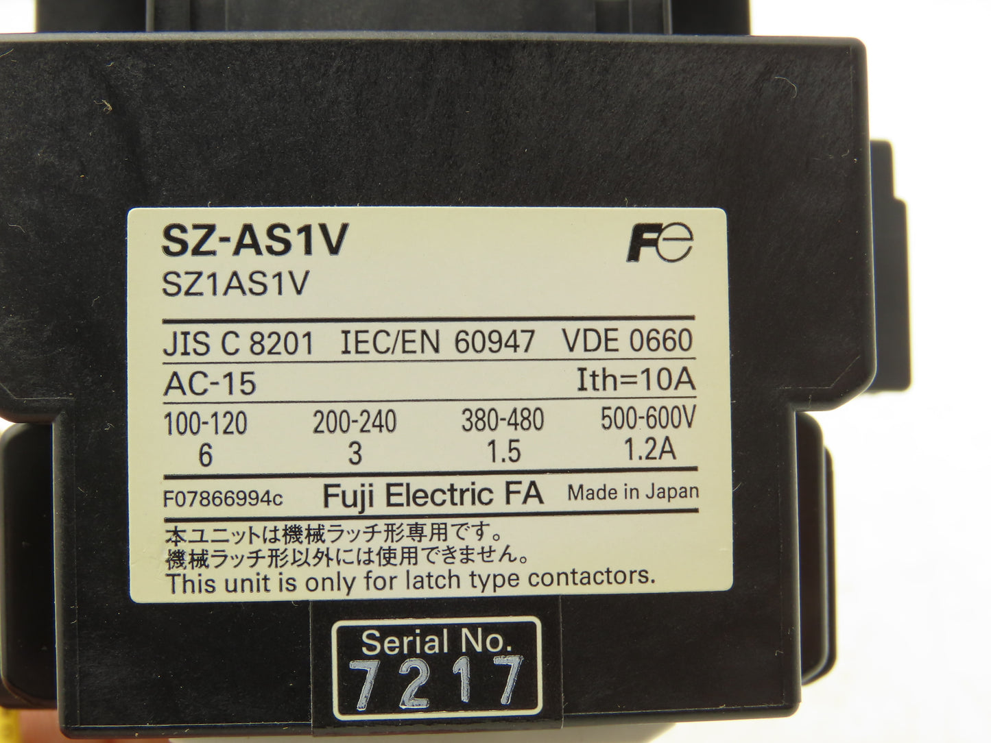 Fuji Electric SC-5-1/V IEC Magnetic Contactor 690VAC 7.5Hp