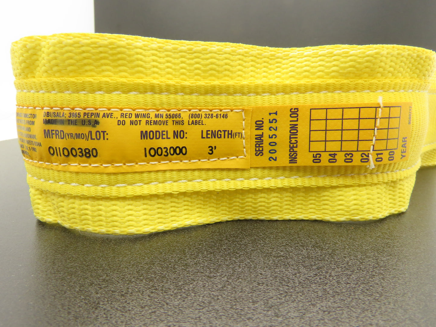 DBI Sala 1003000 Web Tie-Off Adaptor Cross Arm Strap D-Rings 3'L  Lot of 3