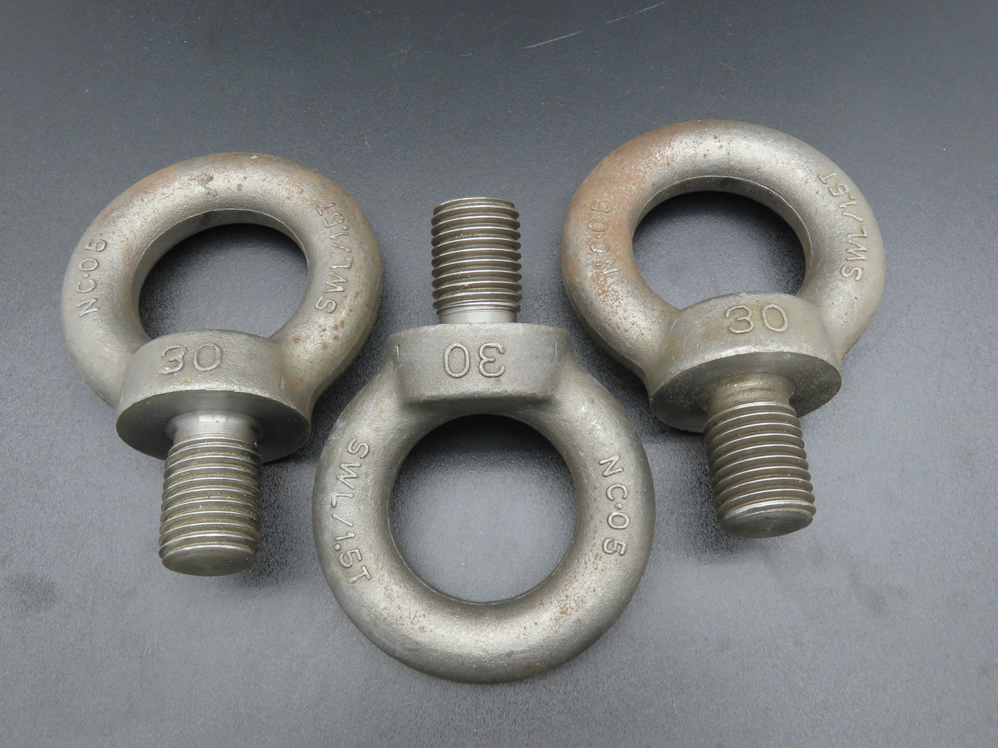 SWL 1.5T M30 x 3.5 Metric Shoulder Eye Bolt 45mm Shank NC-05  Lot of 3