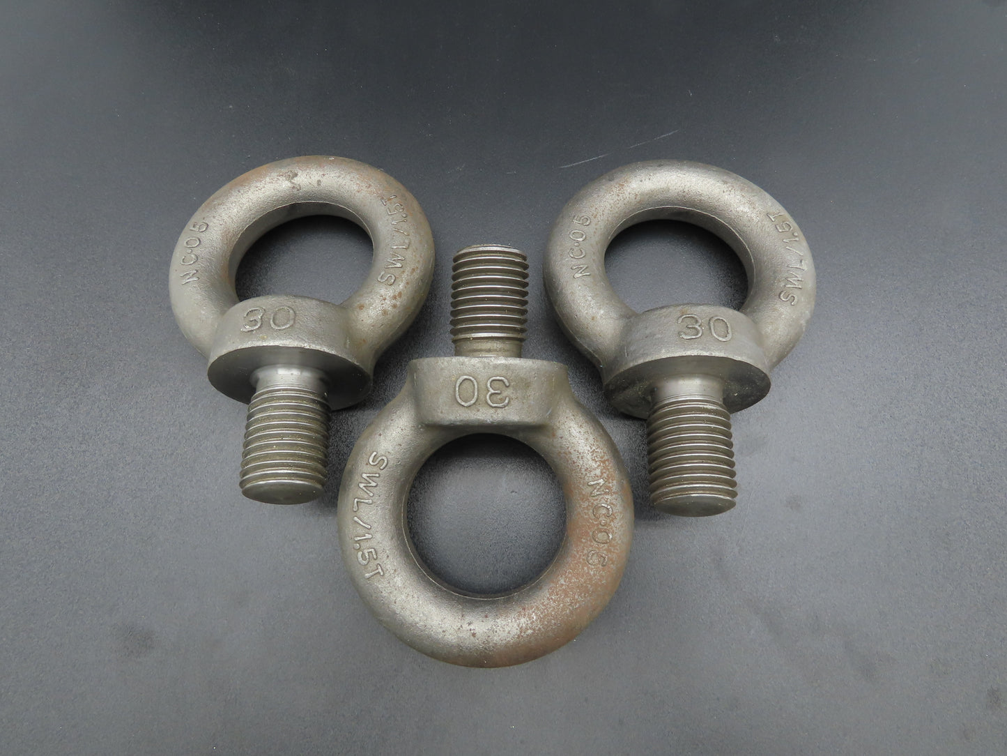 SWL 1.5T M30 x 3.5 Metric Shoulder Eye Bolt 45mm Shank NC-05  Lot of 3