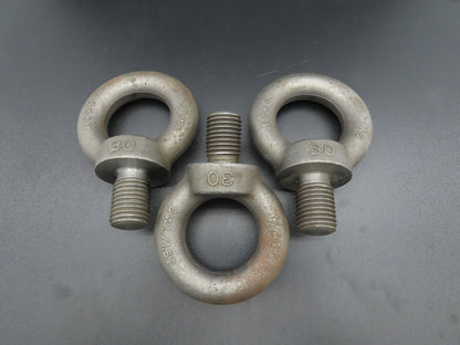 SWL 1.5T M30 x 3.5 Metric Shoulder Eye Bolt 45mm Shank NC-05  Lot of 3