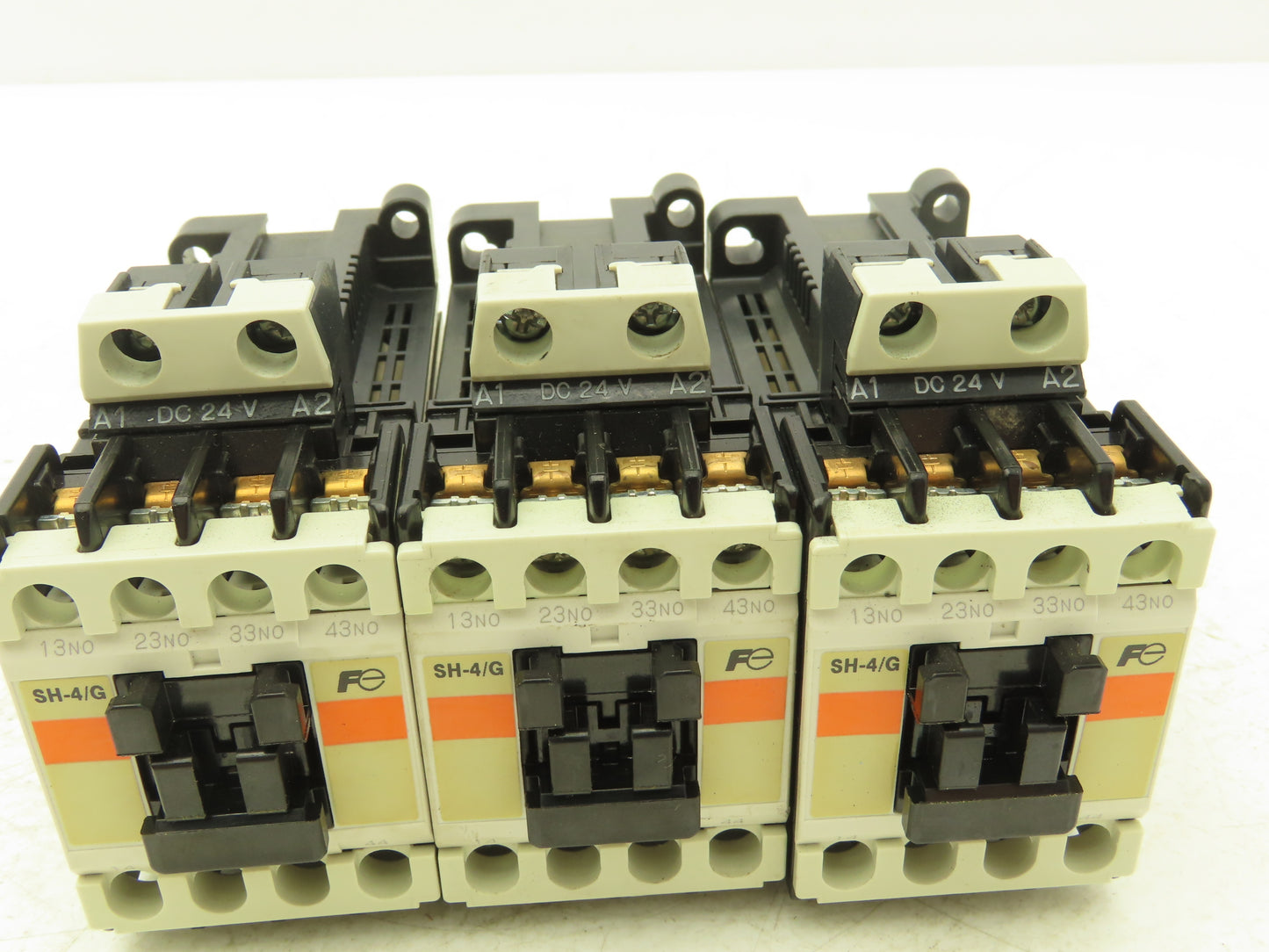 Fuji Electric SH-4/G Contactor Relay 600VAC 1.2A 24VDC Coil 4NO Lot of 3