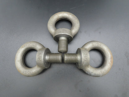 SWL 1.5T M30 x 3.5 Metric Shoulder Eye Bolt 45mm Shank NC-04  Lot of 3