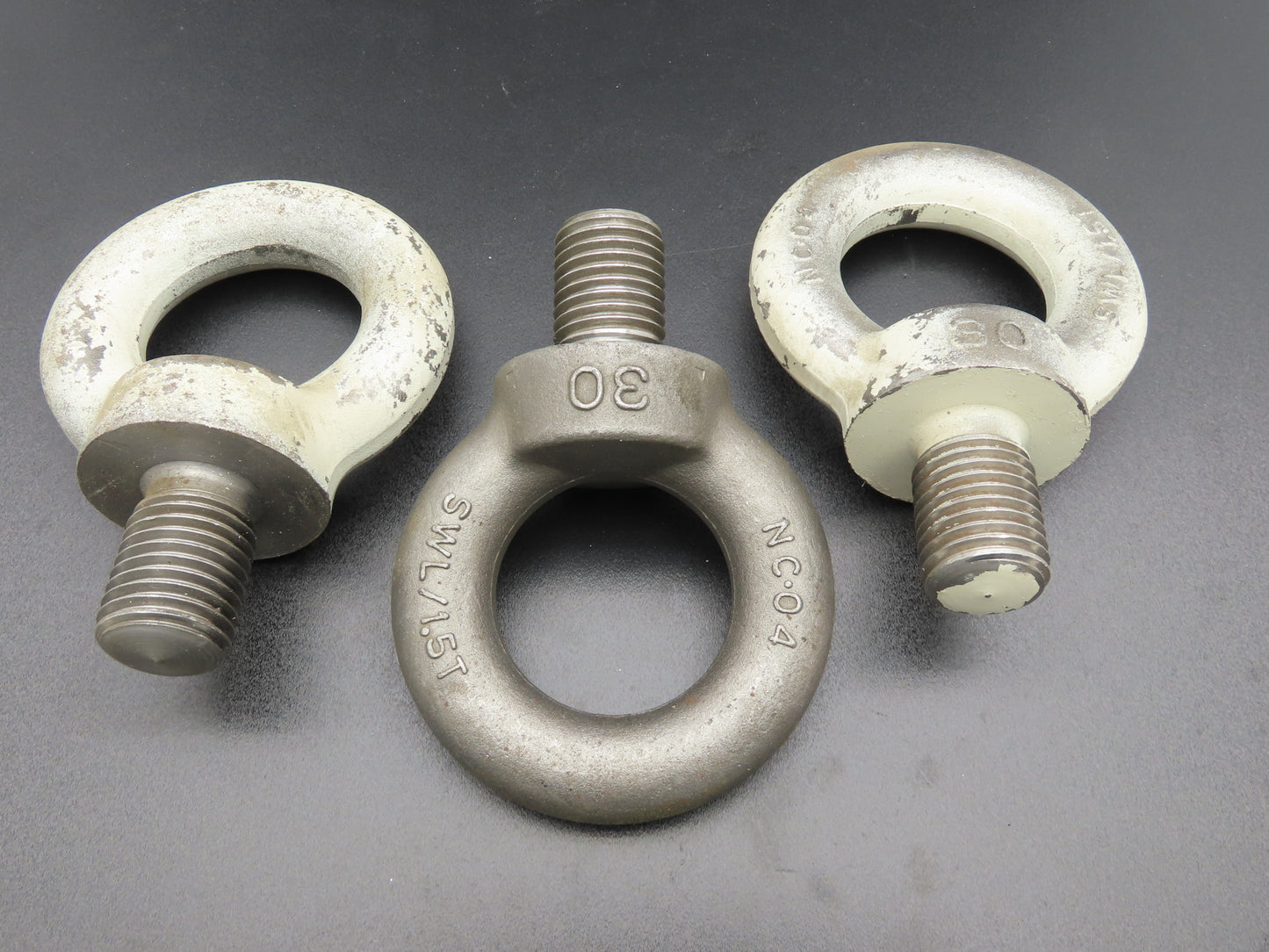 SWL 1.5T M30 x 3.5 Metric Shoulder Eye Bolt 45mm Shank NC-04  Lot of 3