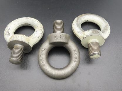 SWL 1.5T M30 x 3.5 Metric Shoulder Eye Bolt 45mm Shank NC-04  Lot of 3