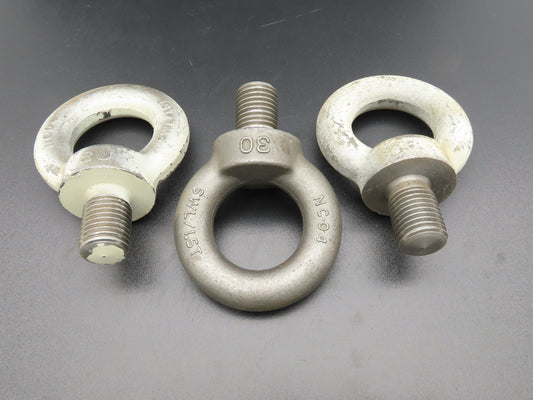 SWL 1.5T M30 x 3.5 Metric Shoulder Eye Bolt 45mm Shank NC-04  Lot of 3