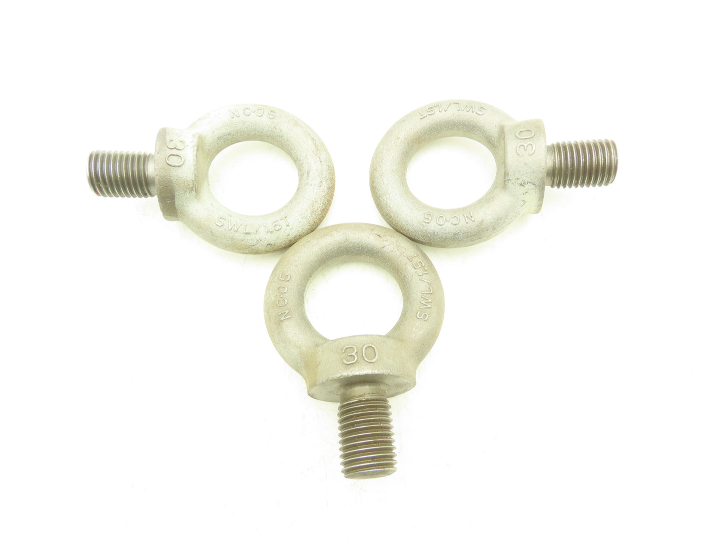 SWL 1.5T M30 x 3.5 Metric Shoulder Eye Bolt 45mm Shank NC-05  Lot of 3