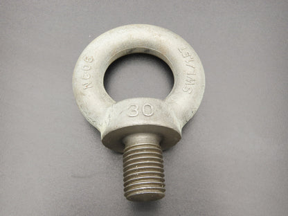 SWL 1.5T M30 x 3.5 Metric Shoulder Eye Bolt 45mm Shank NC-05  Lot of 3