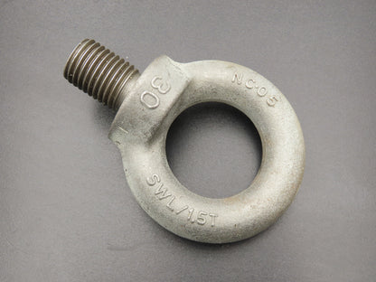 SWL 1.5T M30 x 3.5 Metric Shoulder Eye Bolt 45mm Shank NC-05  Lot of 3