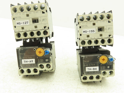 Fuji SK12L Motor Starter Contactor 5.5kW 600V & Overload .48-0.72A Lot of 2