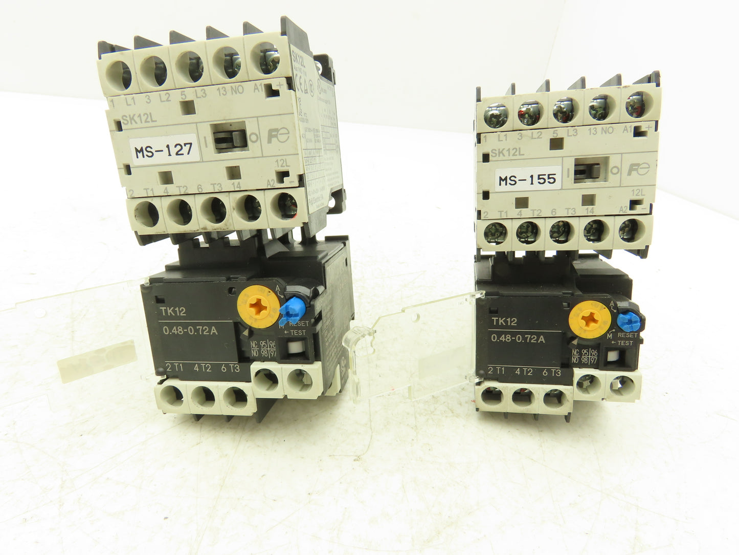 Fuji SK12L Motor Starter Contactor 5.5kW 600V & Overload .48-0.72A Lot of 2