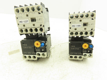 Fuji SK12L Motor Starter Contactor 5.5kW 600V & Overload .48-0.72A Lot of 2