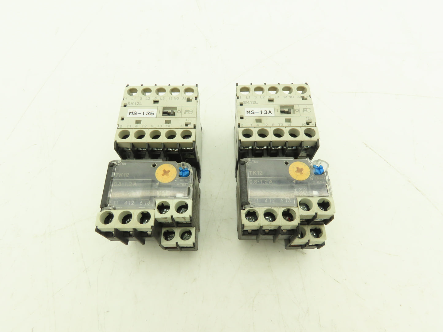 Fuji SK12L Motor Starter Contactor 5.5kW 600V & Overload 0.8-1.2A Lot of 2