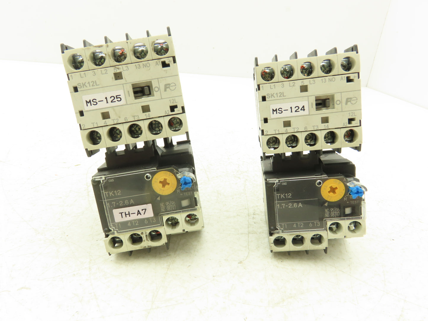 Fuji SK12L Motor Starter Contactor 5.5kW 600V & Overload 1.7-2.6A Lot of 2
