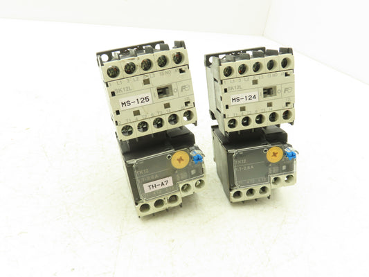Fuji SK12L Motor Starter Contactor 5.5kW 600V & Overload 1.7-2.6A Lot of 2