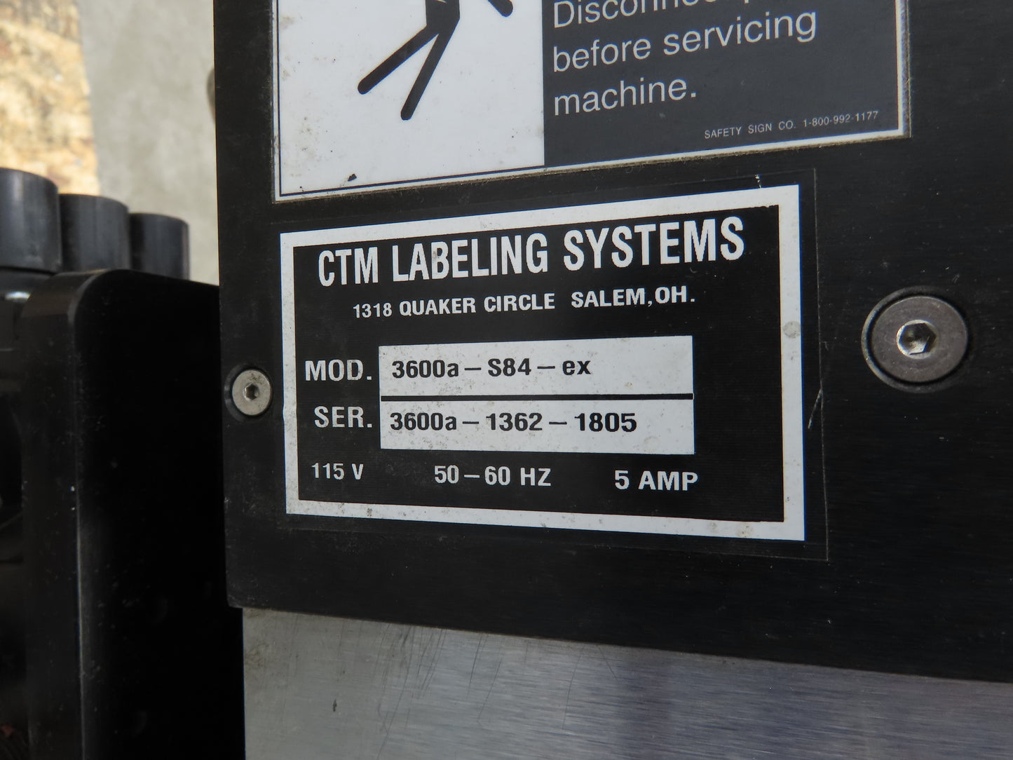 CTM 3600A-S84-EX High Speed Label Applicator SATO Thermal Printer Slide Stand