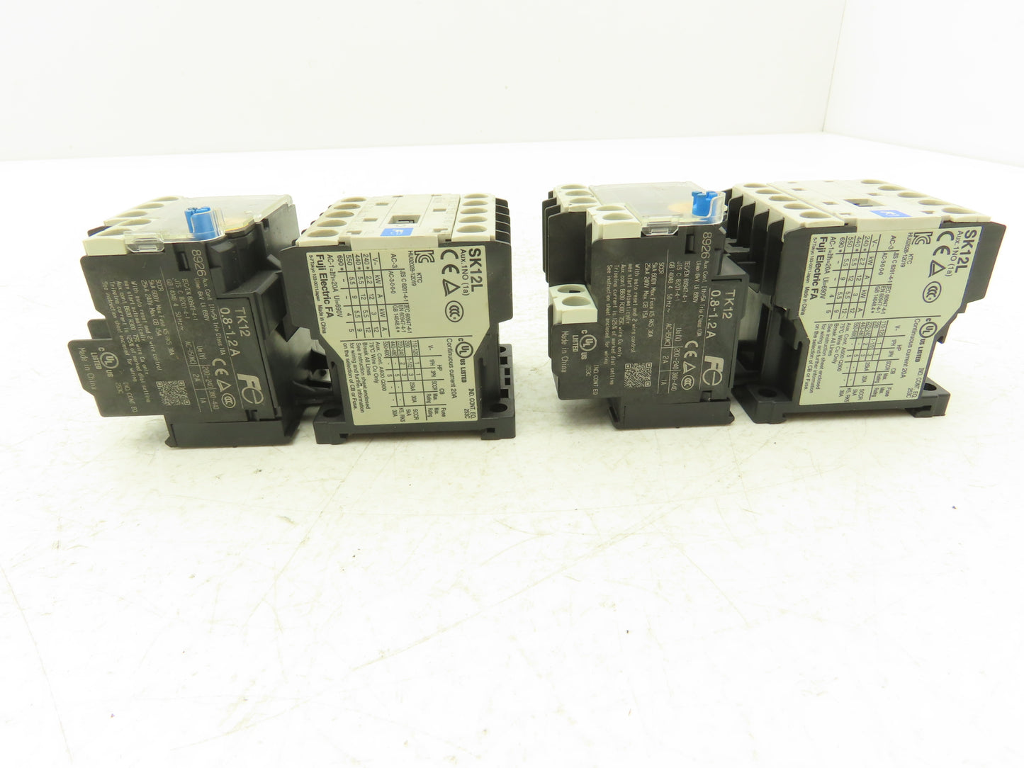 Fuji SK12L Motor Starter Contactor 5.5kW 600V & Overload 0.8-1.2A Lot of 2