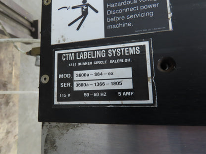 CTM 3600A-S84-EX High Speed Label Applicator SATO Thermal Printer Slide Stand