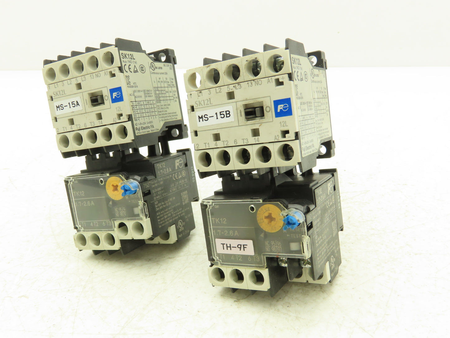 Fuji SK12L Motor Starter Contactor 5.5kW 600V & Overload 1.7-2.6A Lot of 2