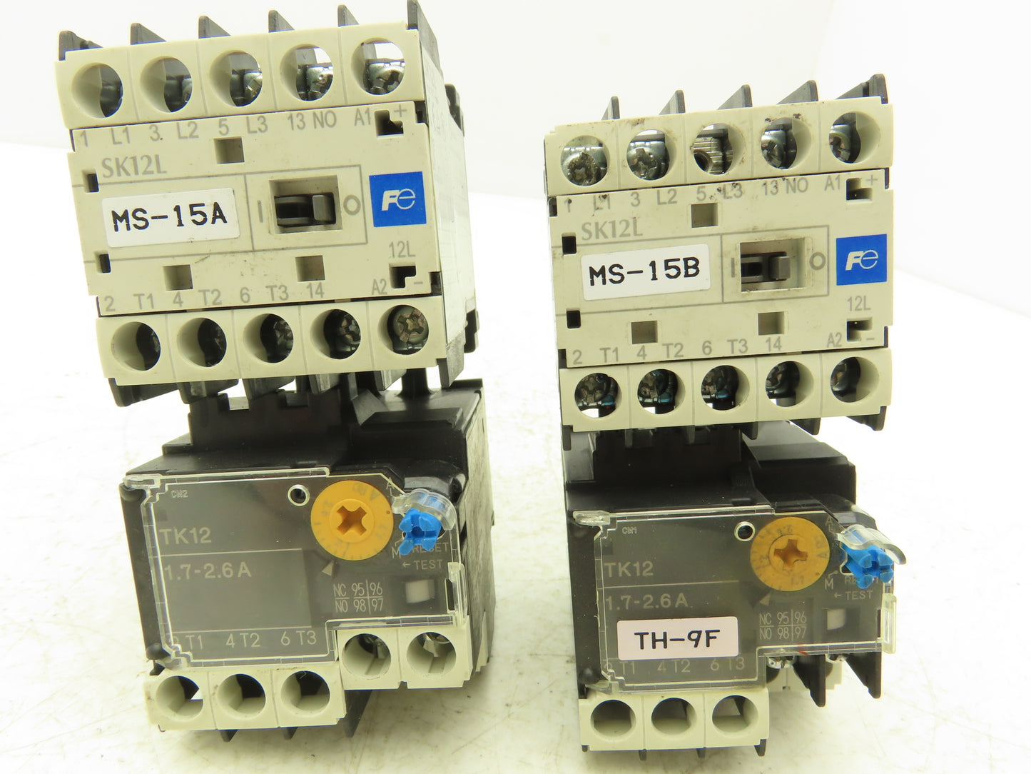 Fuji SK12L Motor Starter Contactor 5.5kW 600V & Overload 1.7-2.6A Lot of 2
