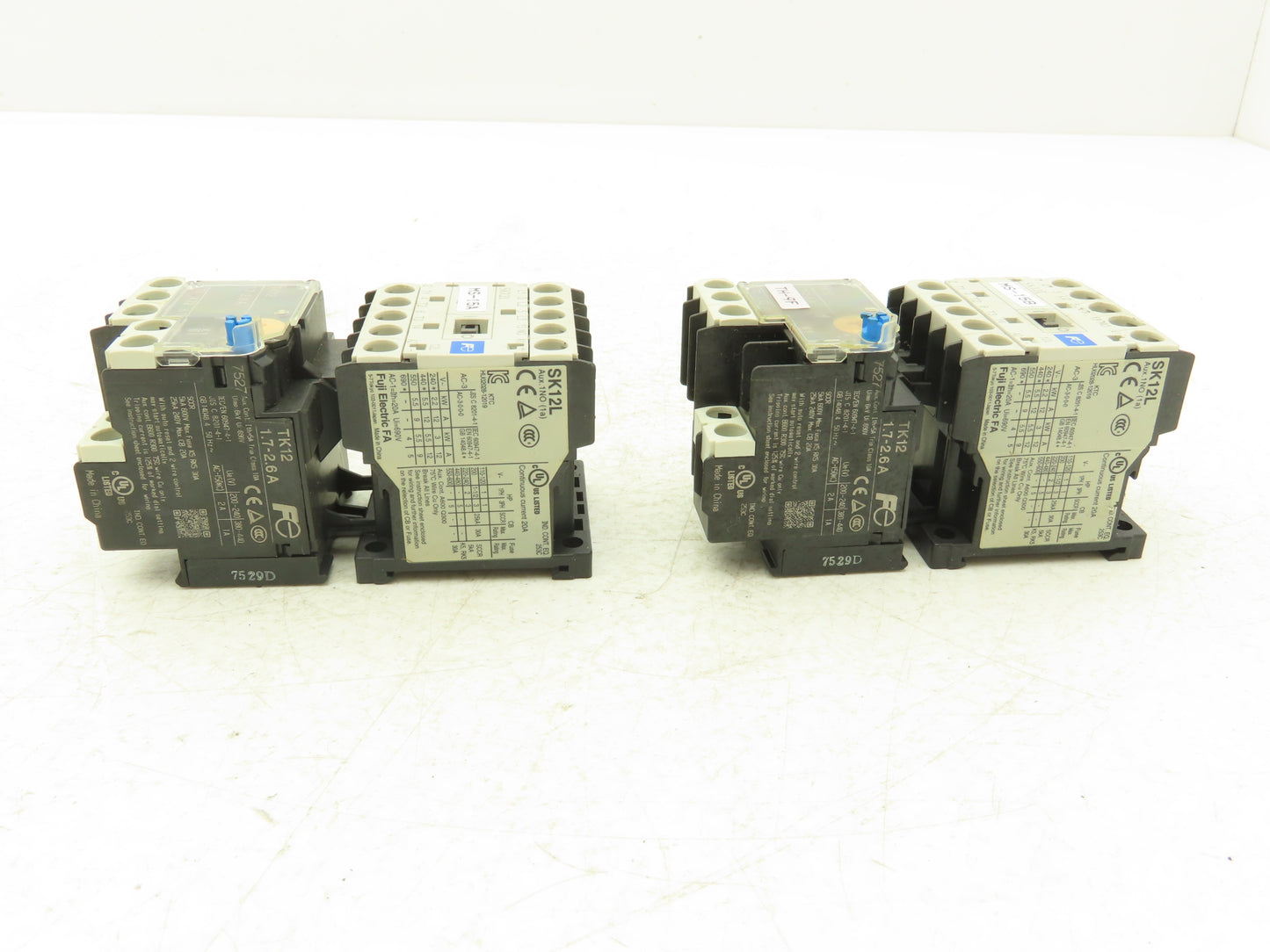 Fuji SK12L Motor Starter Contactor 5.5kW 600V & Overload 1.7-2.6A Lot of 2