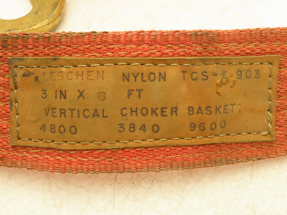 Leschen 3"x 6' Nylon Web Sling Triangle Choker Lifting Strap 3840-9600 Lb