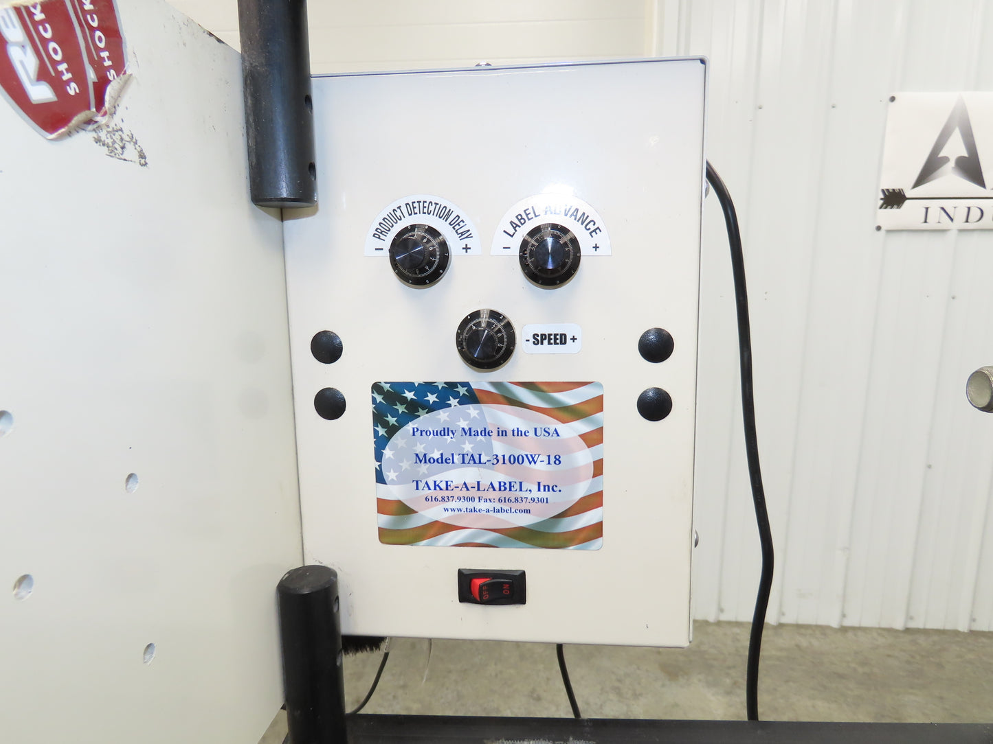 Take A Label TAL3100W18 Automatic Label Applicator Dispenser Stand No Print Head