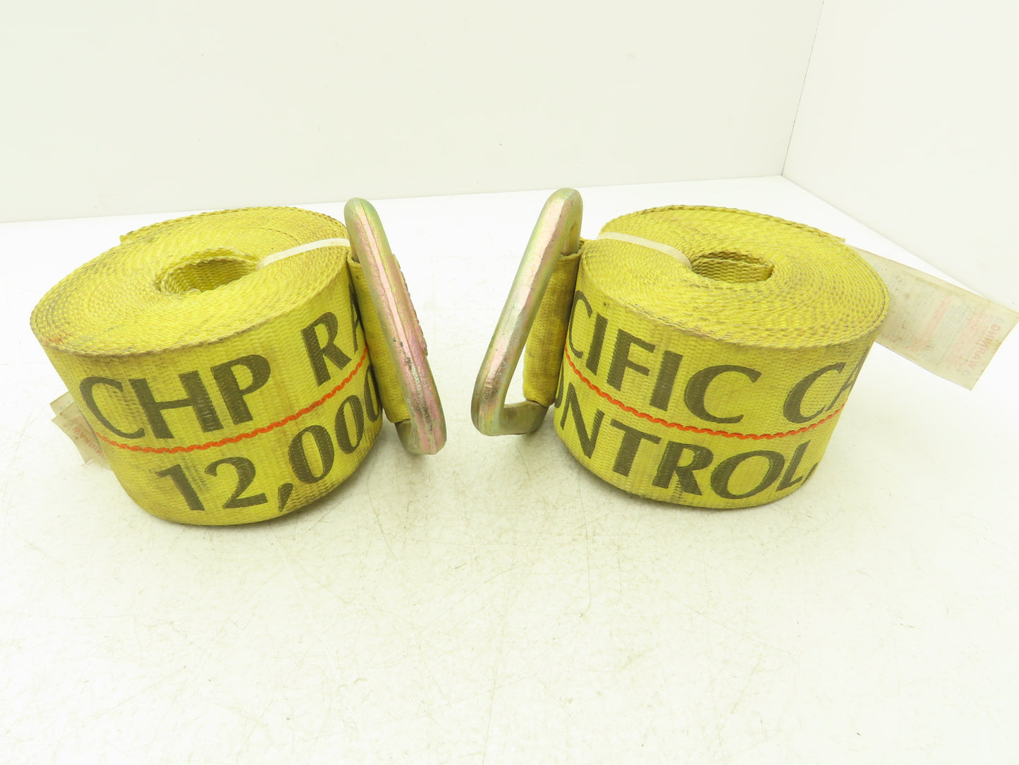 Pacific Cargo 4527-VR  4"x 27' Winch Strap V-Ring Tie-Down 5000 Lbs  Lot of 2