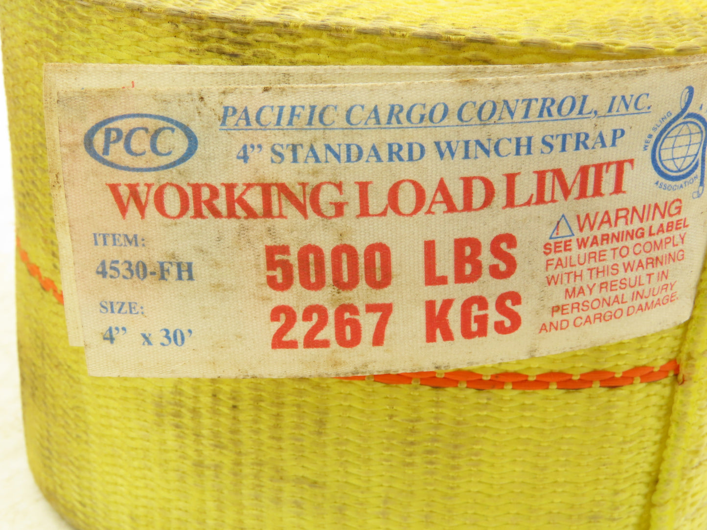Pacific Cargo 4"x 30' Winch Strap Flat Hook Flatbed Tie-Down 5000 Lbs  Lot of 2