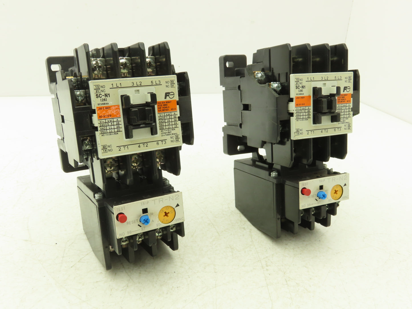 Fuji SC-N1 SC25BAA Motor Starter Contactor 25Hp 600V & Overload 18-26A Lot of 2
