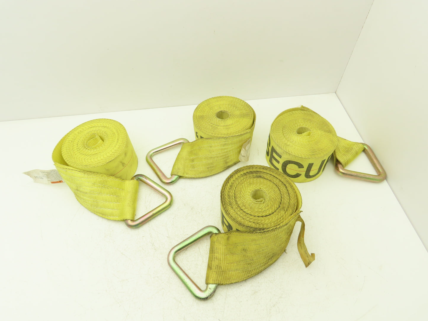 4"x 26' Winch Strap V-Ring D-Ring Flatbed Tie-Down 5000 Lbs  Lot of 4