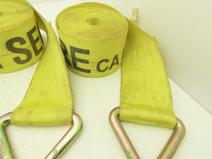 4"x 26' Winch Strap V-Ring D-Ring Flatbed Tie-Down 5000 Lbs  Lot of 4