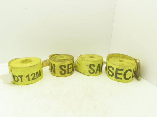 4"x 26' Winch Strap V-Ring D-Ring Flatbed Tie-Down 5000 Lbs  Lot of 4