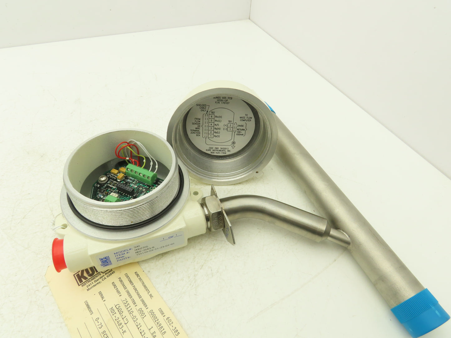 Kurz 500-1.0-P40 Mass Flowmeter 0-75 SCFM Air 1"NPT x 12"L Killark HKB-BC