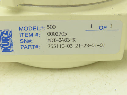 Kurz 500-1.0-P40 Mass Flowmeter 0-75 SCFM Air 1"NPT x 12"L Killark HKB-BC