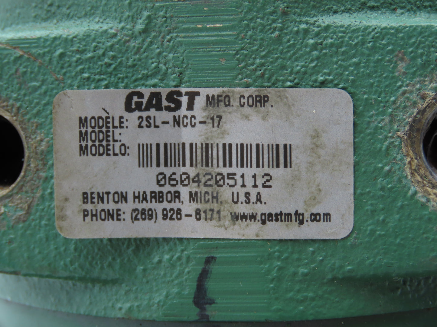 Lightnin Vektor V5P25A Pneumatic Clamp-On Tank Mixer Gast Air Motor 2SL-NCC-17