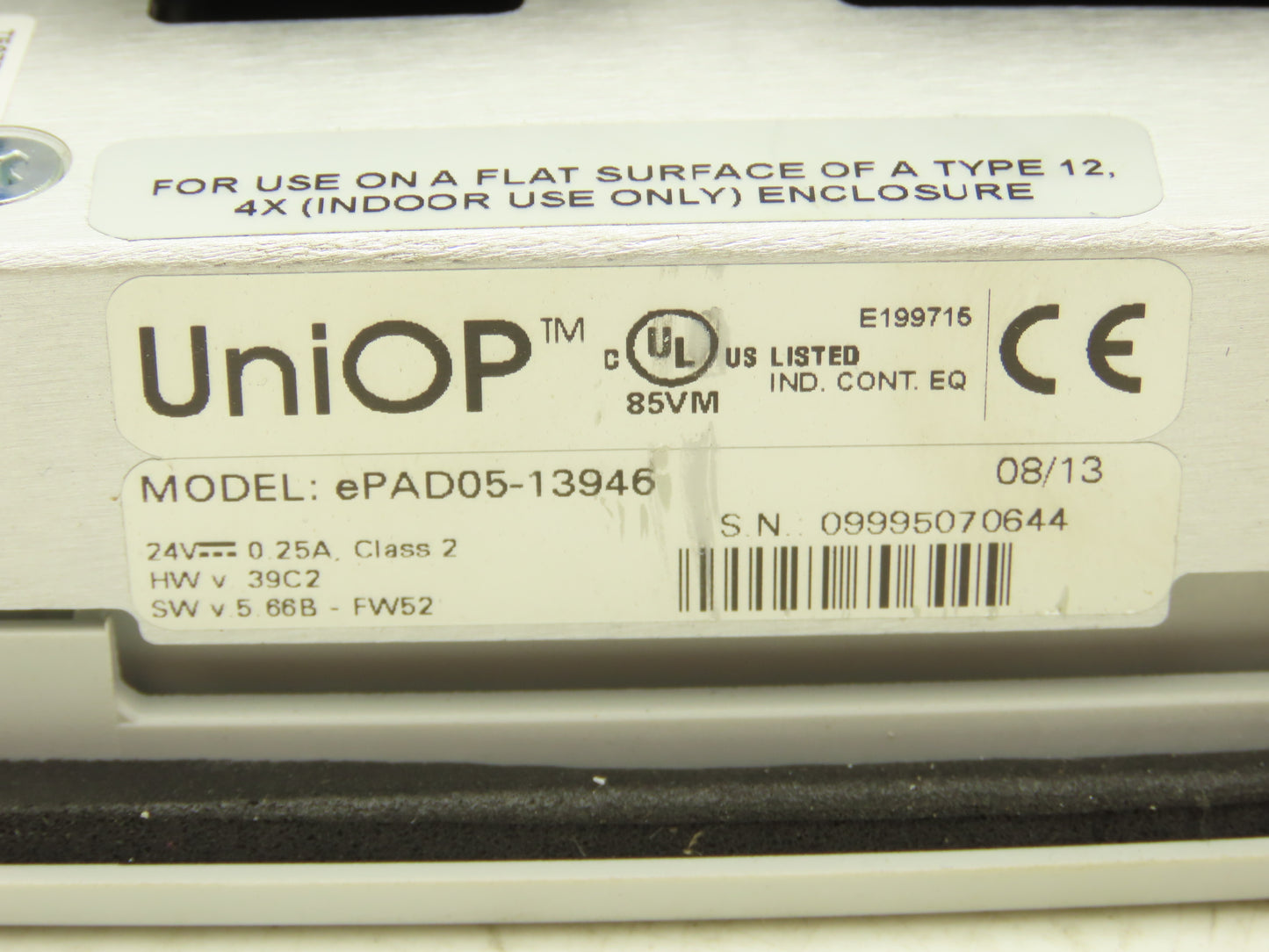 SMS Elotherm ePAD05-13946 UniOp HMI Push Button Control Panel 24VDC With Clips